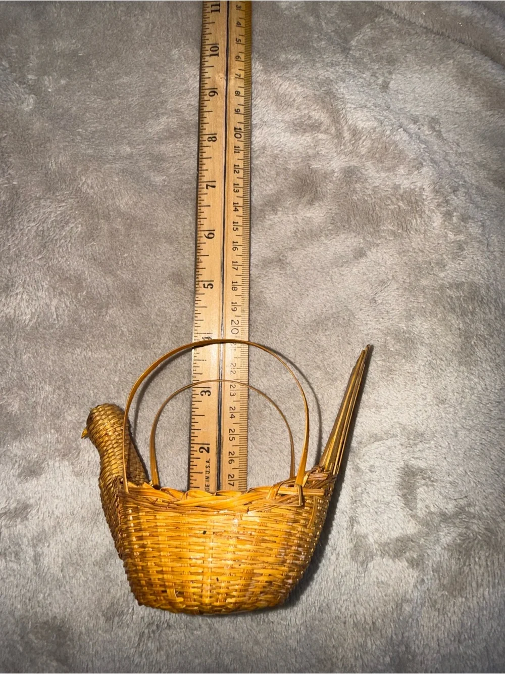 Vintage Decorative Straw Bird Basket with Handles